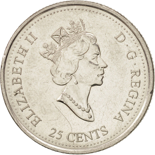Canada Coin Canadian 25 Cents | Queen Elizabeth II | Harmony | Maple Leaf | KM377 | 2000