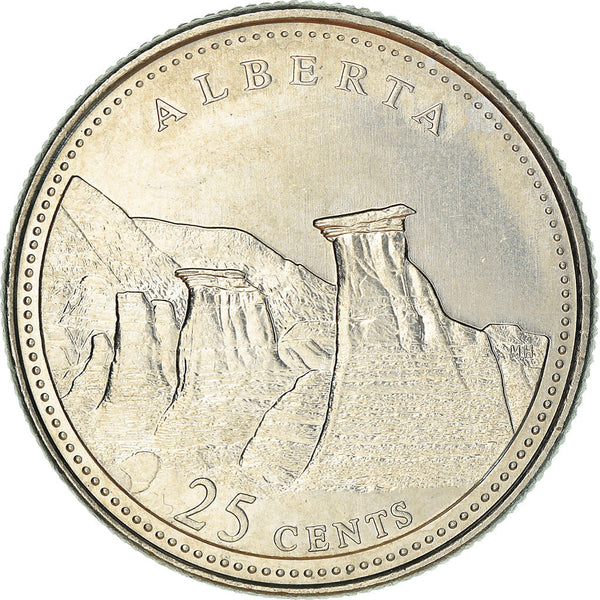 Canada Coin Canadian 25 Cents | Queen Elizabeth II | Hoodoos | Badlands | KM221 | 1992