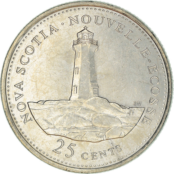 Canada Coin Canadian 25 Cents | Queen Elizabeth II | Lighthouse | Peggys Cove | New Scotia | KM231 | 1992