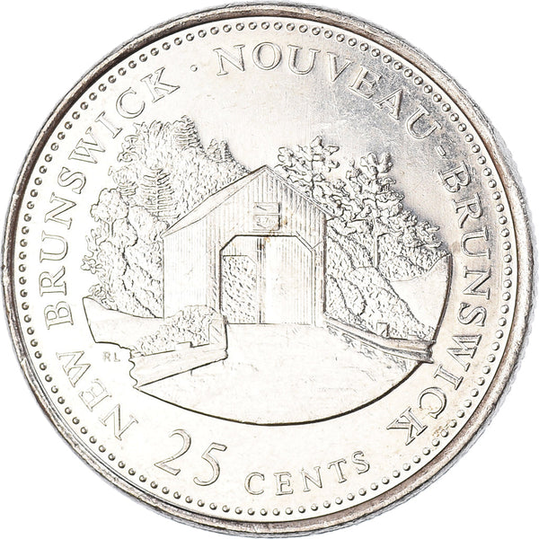 Canada Coin Canadian 25 Cents | Queen Elizabeth II | New Brunswick | KM203 | 1992