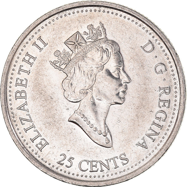 Canada Coin Canadian 25 Cents | Queen Elizabeth II | Owl | Bear | KM345 | 1999