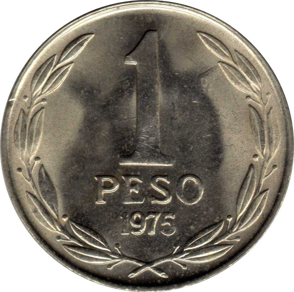 Chile | 1 Peso Coin| Bernardo O'Higgins | KM207 | 1975