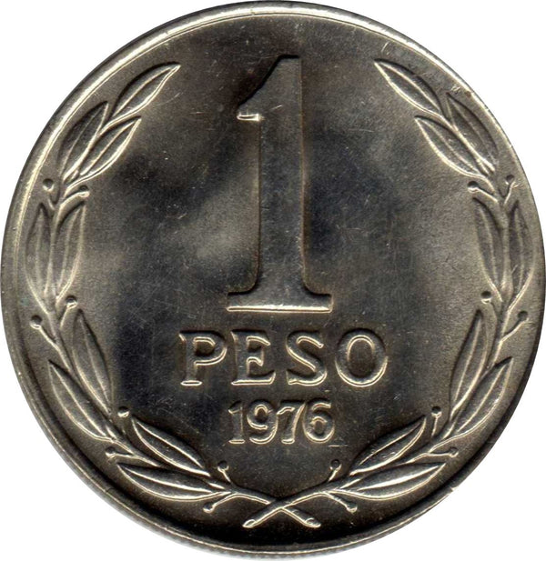 Chile | 1 Peso Coin | Bernardo O'Higgins| KM208 | 1976 - 1977