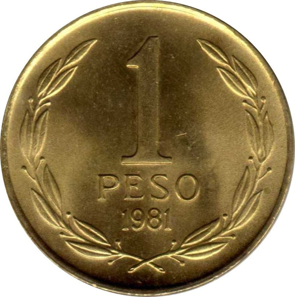Chile | 1 Peso Coin | Bernardo O'Higgins | KM216 | 1981 - 1992