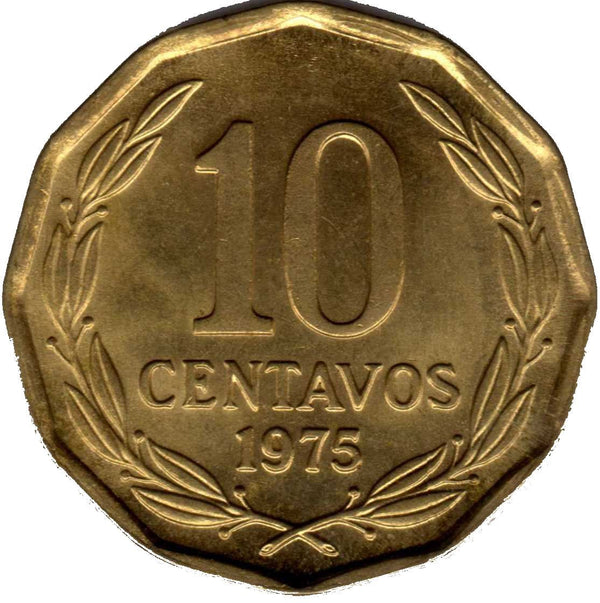 Chile | 10 Centavos Coin | Andean Condor | KM205 | 1975 - 1976