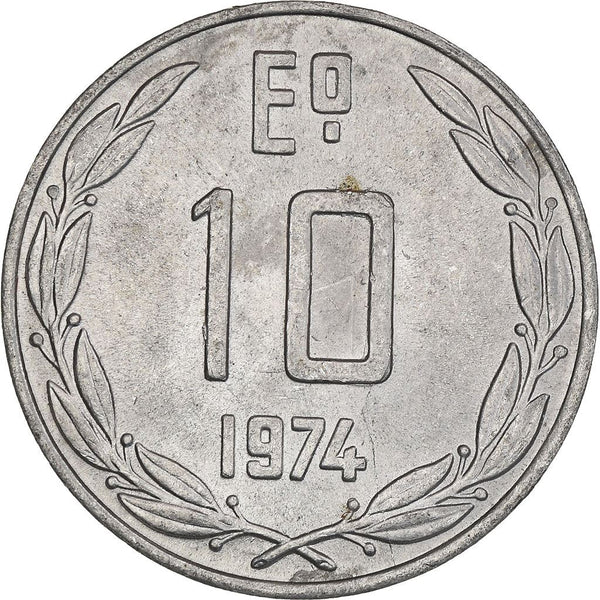 Chile | 10 Escudos Coin | KM200 | 1974