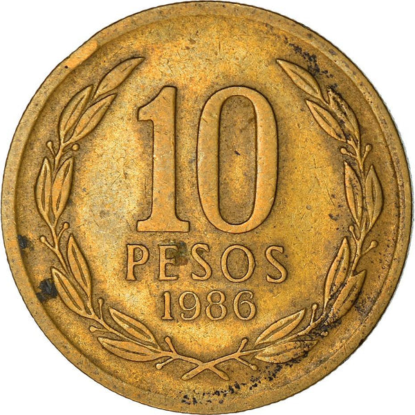 Chile 10 Pesos Coin KM218 1981 - 1990