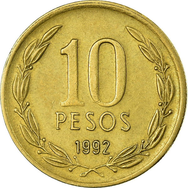 Chile 10 Pesos Coin KM228 1990 - 2021