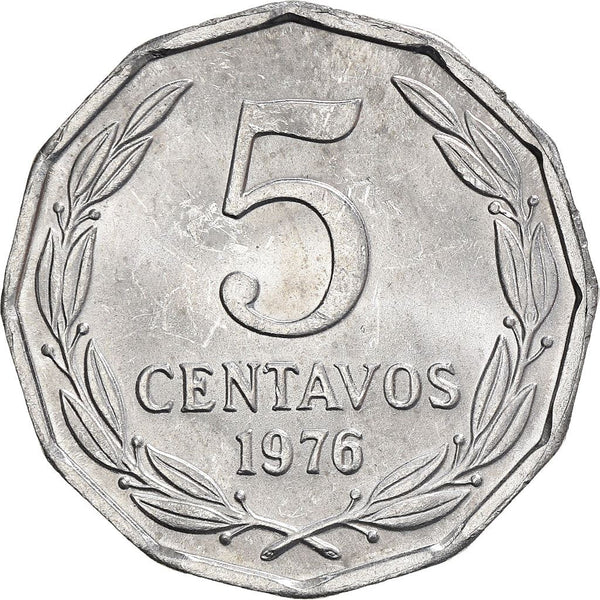 Chile 5 Centavos Coin | KM204a | 1976