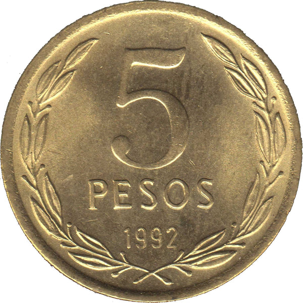 Chile | 5 Pesos Coin | Bernardo O'Higgins | KM229 | 1990 - 1992