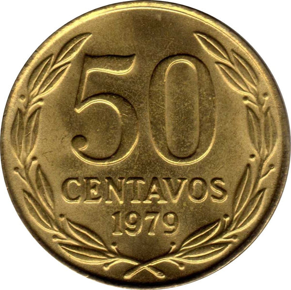 Chile | 50 Centavos Coin | Andean Condor | KM206a | 1978 - 1979