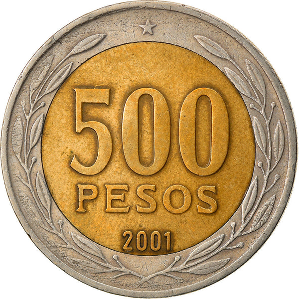 Chile 500 Pesos Coin KM235 2000 - 2021