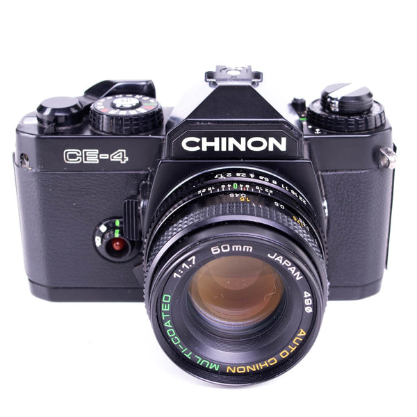 Chinon CE-4 Camera | Auto Chinon 50mm f1.7 lens | K mount | Black | Japan | 1980