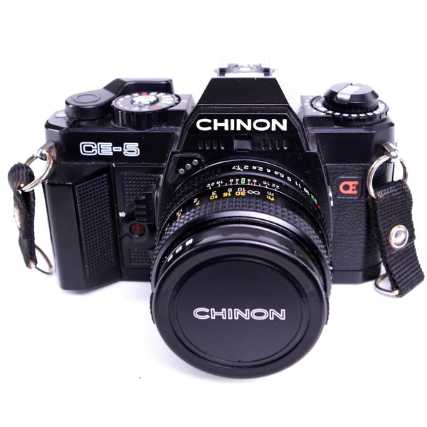 Chinon CE-5 Camera | Auto Chinon 50mm f1.7 lens | K mount | Black | Japan | 1982
