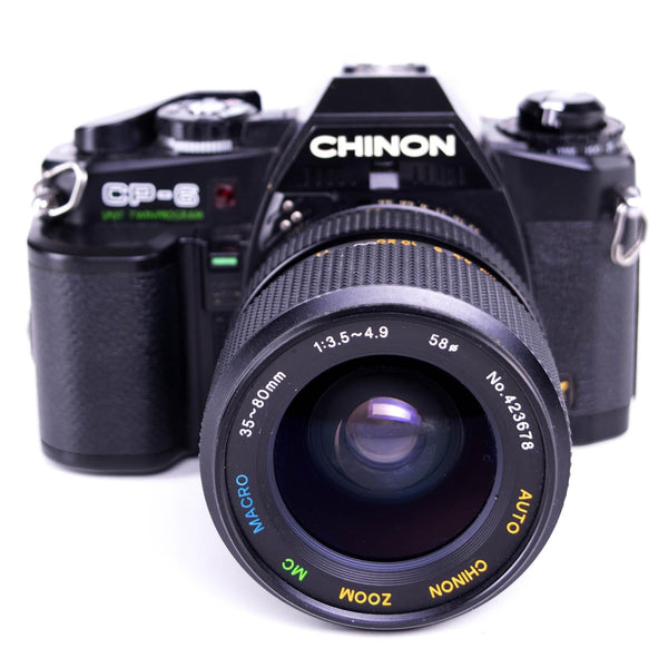 Chinon CP-6 Camera | Macro 80mm f3.5 lens | KA mount | Black | Japan | 1985