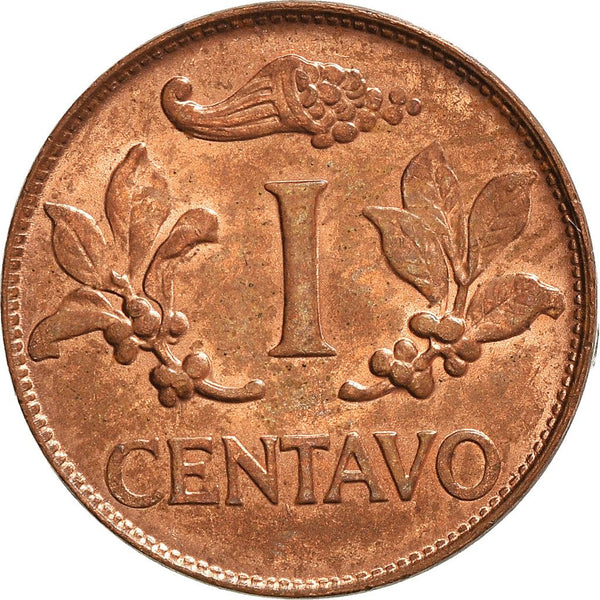 Colombia 1 Centavo Coin | Jacobin liberty cap | Coffee bean sprigs | 1967 - 1978