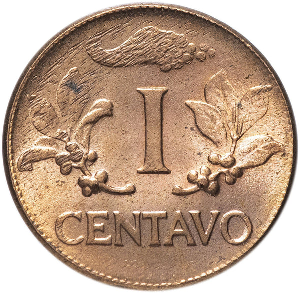 Colombia | 1 Centavo Coin | Phrygian Cap | Wreath | Coffee bean sprigs | 1942 - 1966