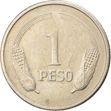 Colombia 1 Peso | Simon Bolivar | Corn cobs Coin | 1974 - 1981