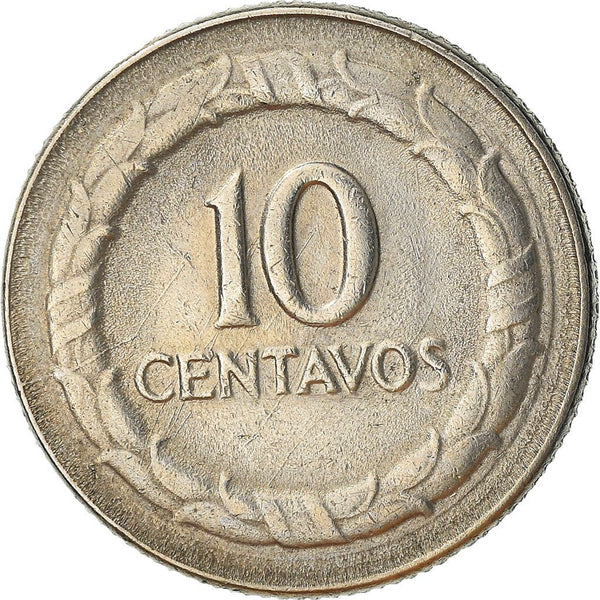 Colombia 10 Centavos Coin | Francisco de Paula Santander | 1967 - 1969
