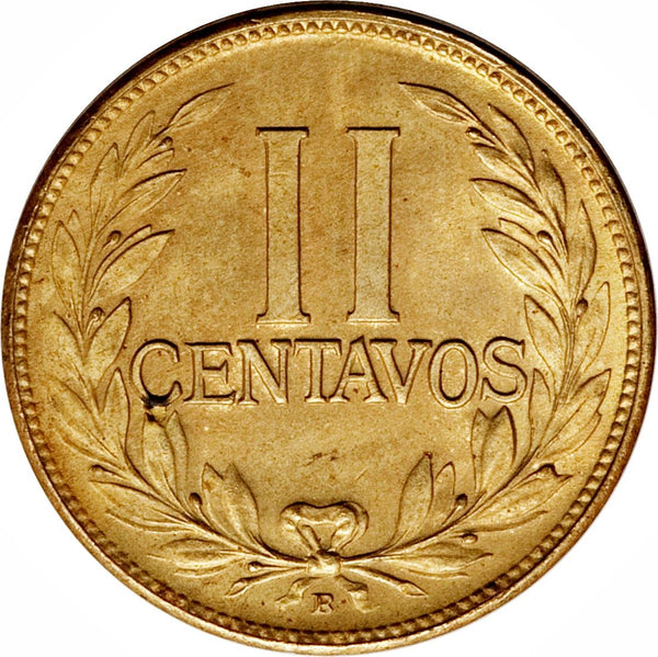 Colombia 2 Centavos Coin | Winged Head | Liberty cap | Olive Sprigs | 1952 - 1965