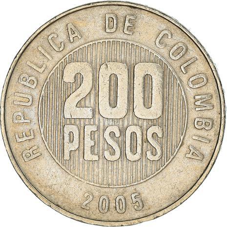 Colombia 200 Pesos | Quimbaya spindlewheel | bird heads Coin | 1994 - 2012