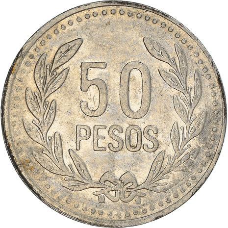 Colombia 50 Pesos | Wreath Coin | 2007 - 2012