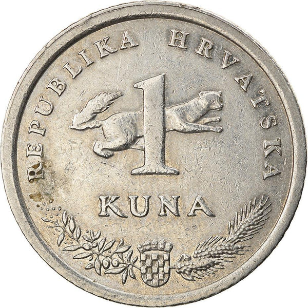Croatia Coin Croatian 1 Kuna | Marten | Nightingale Bird | KM9.1 | 1993 - 2021