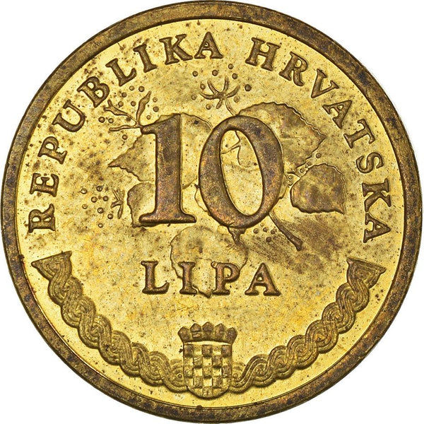 Croatia Coin Croatian 10 Lipa | Tobacco Plant | KM16 | 1994 - 2020