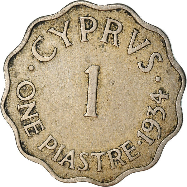 Cyprus | 1 Piastre Coin | King George V | 1934
