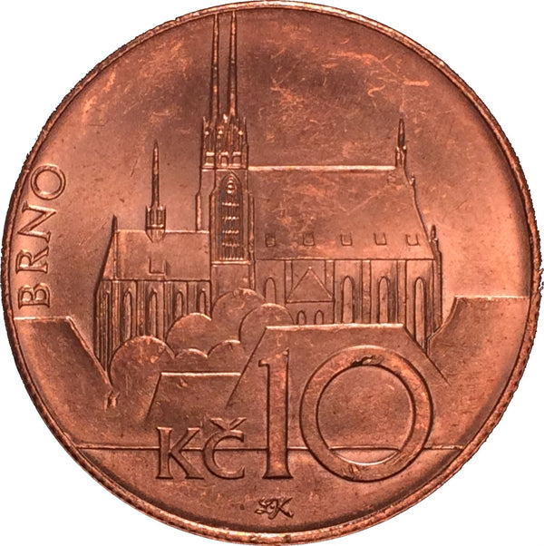 Czech Republic Coin Czech 10 Korun | Lion | Saint Peter and Paul Cathedral | KM4 | 1993 - 2021