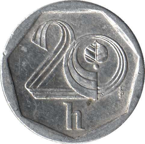 Czech Republic Coin Czech 20 Haleru | Lion | Linden Leaf | KM2 | 1993 - 2003