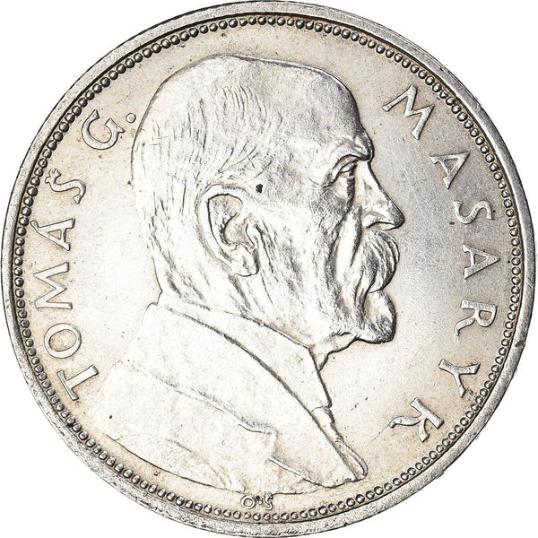 Czechoslovakia | 10 Korun Coin | President Tomas Masaryk | KM12 | 1928