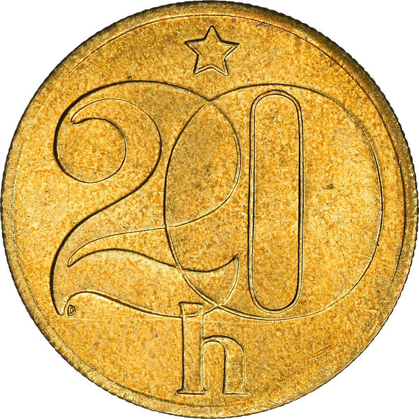 Czechoslovakia | 20 Haleru Coin | Star | KM74 | 1972 - 1990