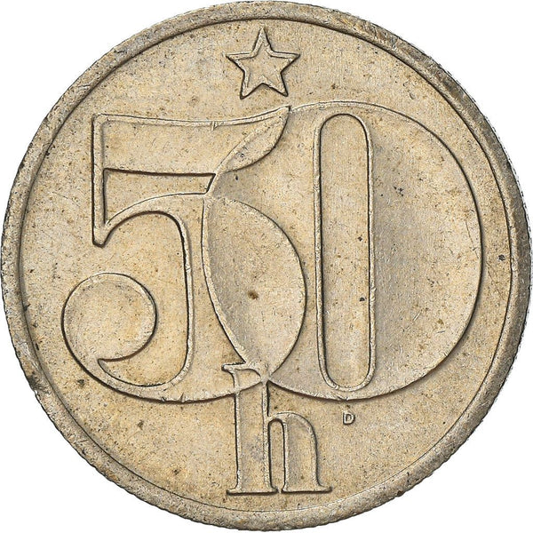 Czechoslovakia | 50 Haleru Coin | Star | KM89 | 1977 - 1990