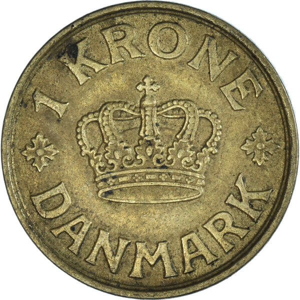 Danish Coin 1 Krone | Christian X | Crown | KM824 | Denmark | 1924 - 1941
