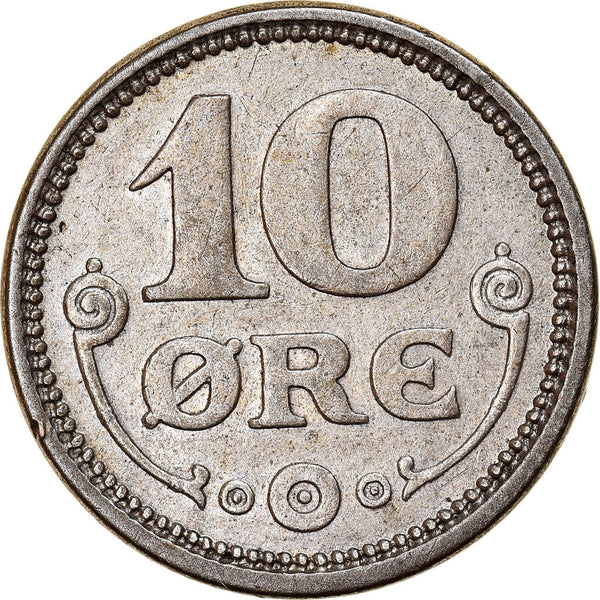 Danish Coin 10 Øre | Christian X | KM818 | Denmark | 1914 - 1919