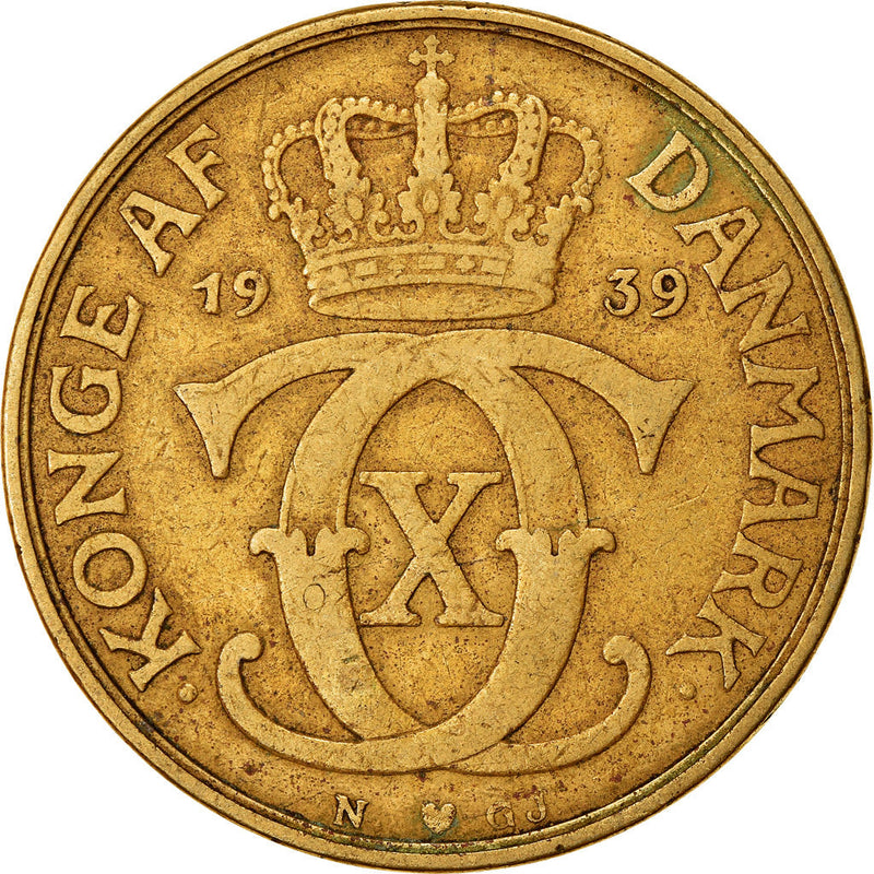 Danish Coin 2 Kroner | Christian X | KM825 | Denmark | 1924 - 1941