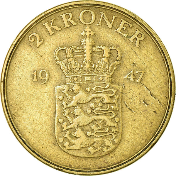 Danish Coin 2 Kroner | Frederik IX | KM838 | Denmark | 1947 - 1959