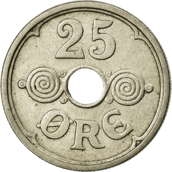 Danish Coin 25 Øre | Christian X | German Occupation | KM823 | Denmark | 1924 - 1947