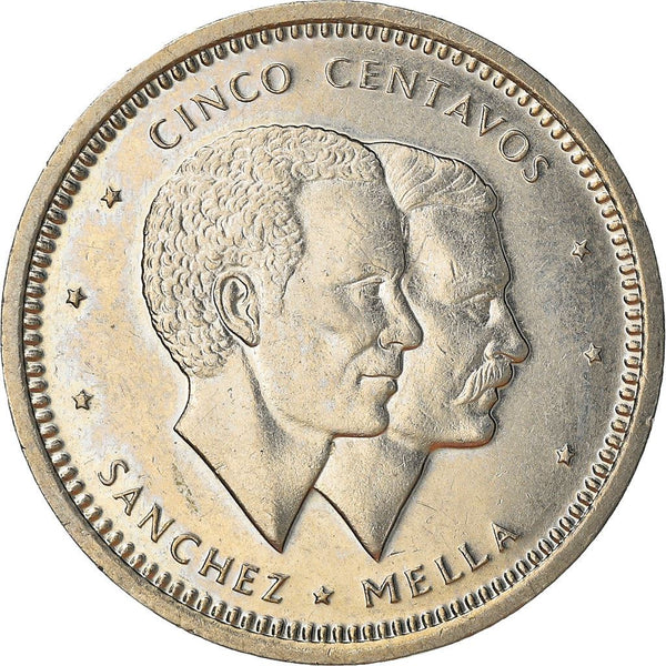 Dominican Republic 5 Centavos Coin | Francisco del Rosario Sanchez | Matias Ramon Mella | KM59 | 1983 - 1987