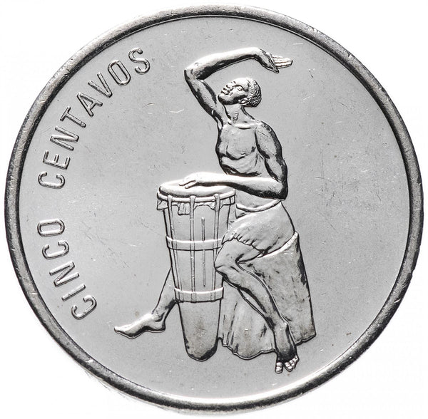 Dominican Republic 5 Centavos Coin | Natvie Drummer | KM69 | 1989