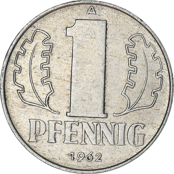 East German 1 Pfennig Coin | Hammer and Compass | Socialist Republic | German Democratic Republic | KM8 | 1960 - 1990