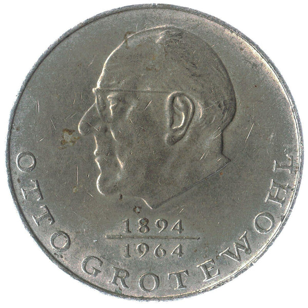 East German 20 Mark Coin | Otto Grotewohl | Deutsche Demokratische Republik | KM47 | 1973