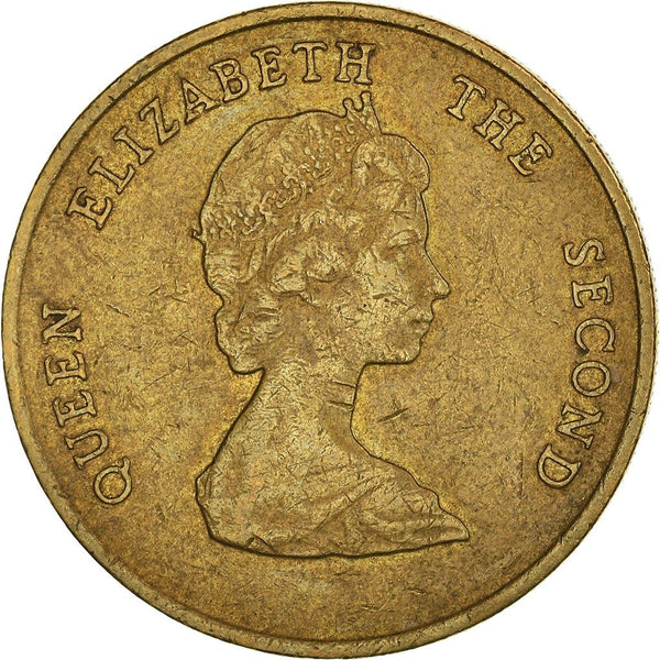 Eastern Caribbean States 1 Dollar Coin | Queen Elizabeth II | Golden Hind Ship | KM15 | 1981 - 1986