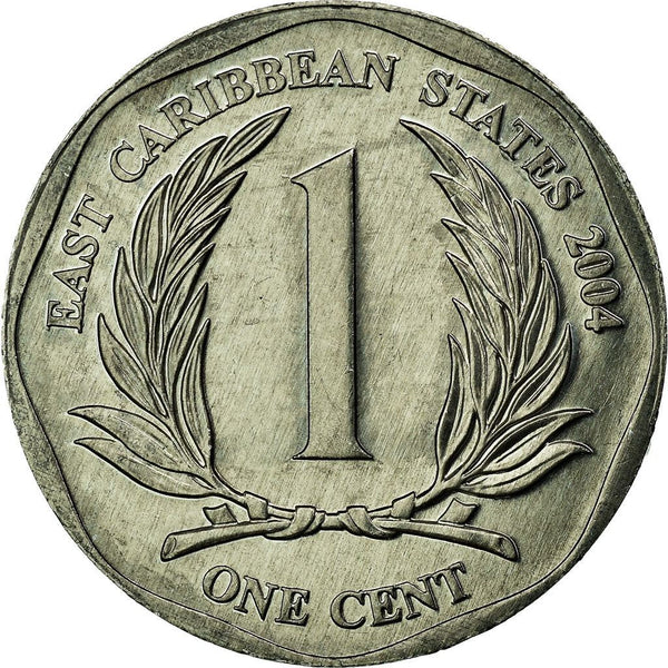 Eastern Caribbean States Coin 1 Cent | Queen Elizabeth II | Palm | KM34 | 2002 - 2013