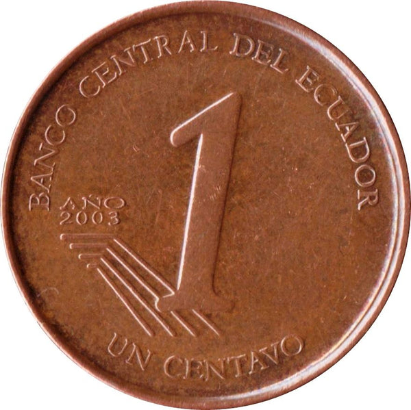 Ecuador 1 Centavo Coin | Globe | KM104a | 2003