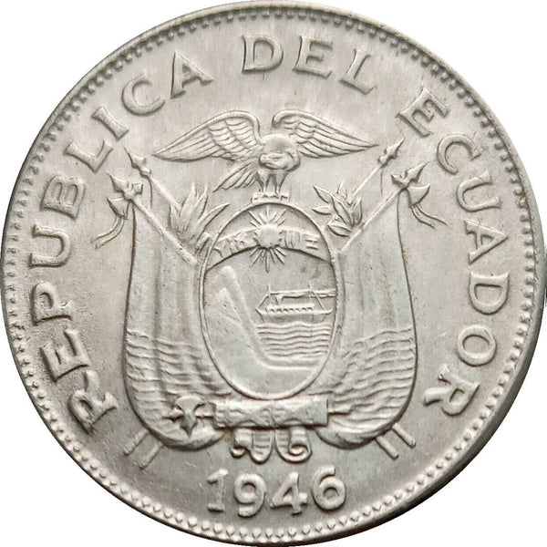 Ecuador 1 Sucre Coin | Antonio Jose de Sucre | KM78 | 1937 - 1946