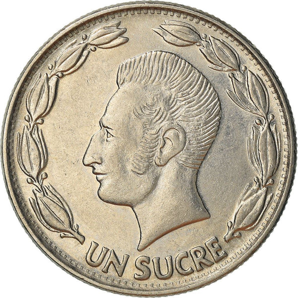 Ecuador 1 Sucre Coin | Antonio Jose de Sucre | KM78b | 1964 - 1981
