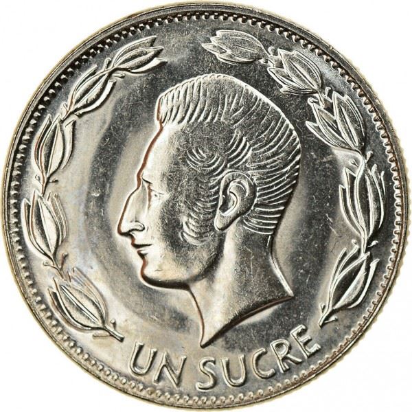 Ecuador | 1 Sucre Coin | Jose de Sucre | Km:89 | 1988 - 1990