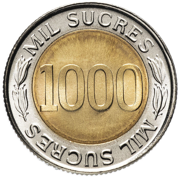 Ecuador 1000 Sucres Coin | Central Bank | Eugenio Espejo | KM103 | 1997